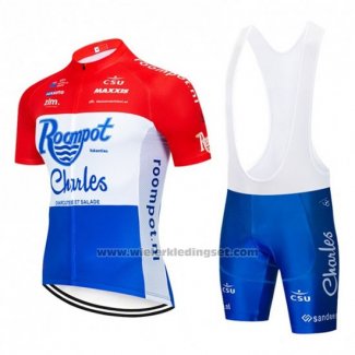 2019 Fietskleding Roompot Charles Rood Wit Blauw Korte Mouwen en Koersbroek