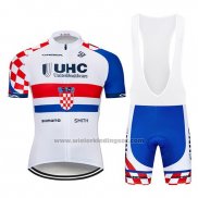 2019 Fietskleding UHC Wit Rood Blauw Korte Mouwen en Koersbroek