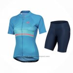 2021 Fietskleding Vrouw Pearl Izumi Azuur Korte Mouwen en Koersbroek