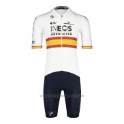 2022 Fietskleding Spanje Champion INEOS Wit Rood Korte Mouwen en Koersbroek