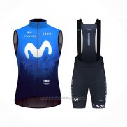 2024 Windvest Movistar Blauw Wit en Koersbroek