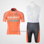 2011 Fietskleding Euskalte Oranje Korte Mouwen en Koersbroek