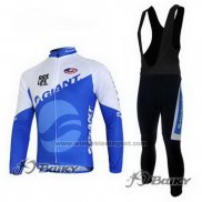 2011 Fietskleding Giant Blauw en Wit Lange Mouwen en Koersbroek