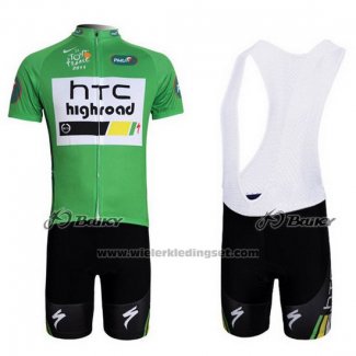 2011 Fietskleding HTC Highroad Groen en Wit Korte Mouwen en Koersbroek