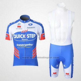 2011 Fietskleding Quick Step Floor Wit en Azuur Korte Mouwen en Koersbroek