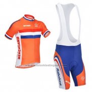 2013 Fietskleding Nederland Wit en Oranje Korte Mouwen en Koersbroek