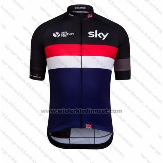 2016 Fietskleding UCI Wereldkampioen Lider Sky Zwart en Blauw Korte Mouwen en Koersbroek