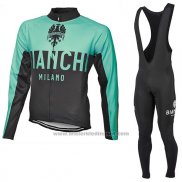 2017 Fietskleding Bianchi Milano Ml Groen en Zwart Lange Mouwen en Koersbroek