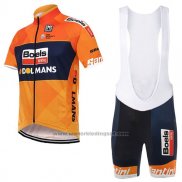 2017 Fietskleding Boels Dolmans Oranje Korte Mouwen en Koersbroek