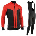 2017 Fietskleding Nalini Northwave Ml Rood en Zwart Lange Mouwen en Koersbroek