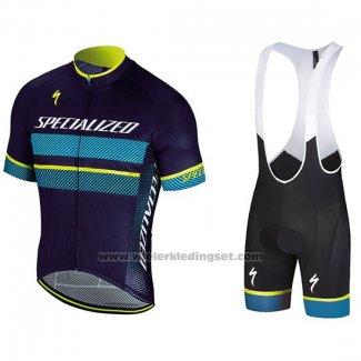 2018 Fietskleding Specialized Blauw Geel Wit Korte Mouwen en Koersbroek