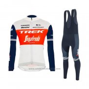 2021 Fietskleding Trek Segafredo Wit Diep Blauw Lange Mouwen en Koersbroek